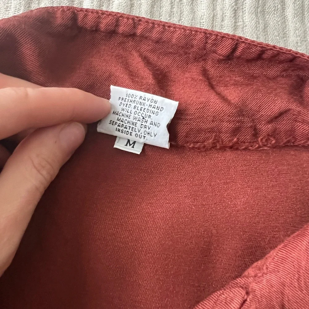 CP Shades top, button up size medium burnt orange color - Picture 7 of 8